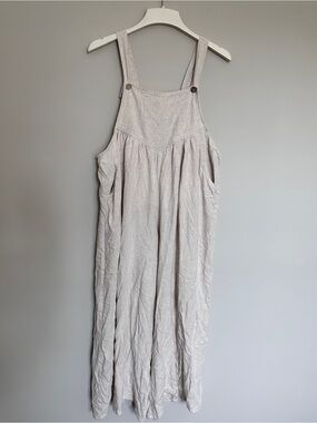 Kori Light Beige Cotton Linen Jumpsuit Romper